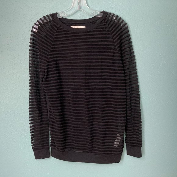 Madewell Tops - LAST CHANCE - Donating 5/25 Madewell Hi Line Black Textured Sheer Stripe Top